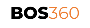 Bos360 black and orange logo