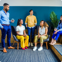 Group of young adults chatting